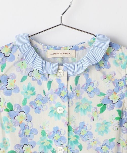 sense of wonder（センスオブワンダー）の「ブロードプリントワンピース（シャツワンピース・キッズ・ブルー/ラベンダー・80ｃｍ/90cm/100cm/110cm/120cm/130cm）」の4枚目の写真
