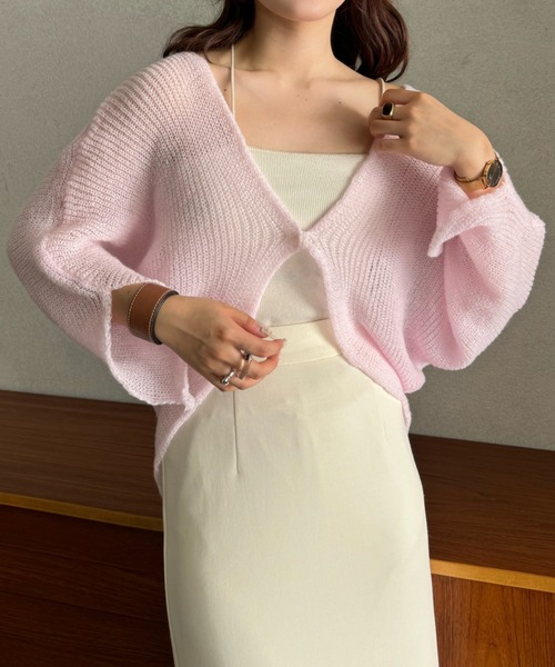 efill(エフィル)の「ふんわり サマー ニット カーディガン(カーディガン/ボレロ・レディース・ピンク・FREE)」の13枚目の写真