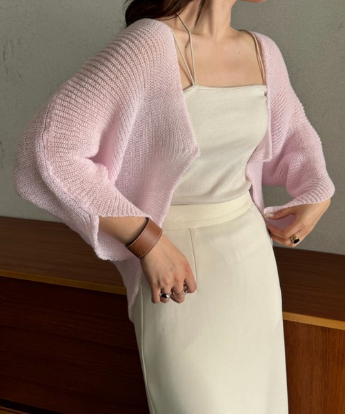 efill(エフィル)の「ふんわり サマー ニット カーディガン(カーディガン/ボレロ・レディース・ピンク・FREE)」の12枚目の写真