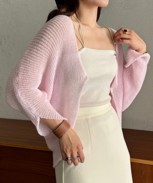 efill(エフィル)の「ふんわり サマー ニット カーディガン(カーディガン/ボレロ・レディース・ピンク・FREE)」の10枚目の写真