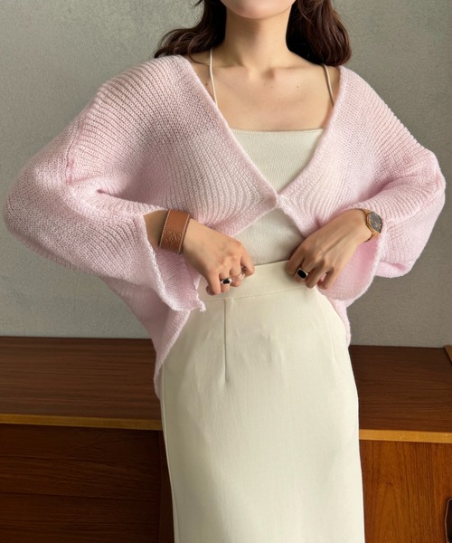 efill(エフィル)の「ふんわり サマー ニット カーディガン(カーディガン/ボレロ・レディース・ピンク・FREE)」の14枚目の写真