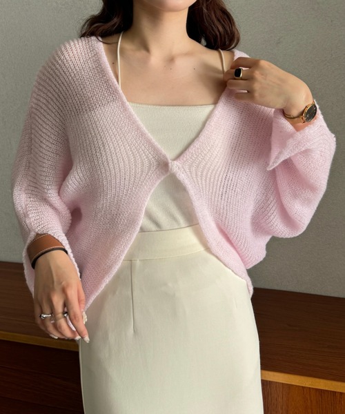 efill(エフィル)の「ふんわり サマー ニット カーディガン(カーディガン/ボレロ・レディース・ピンク・FREE)」の17枚目の写真