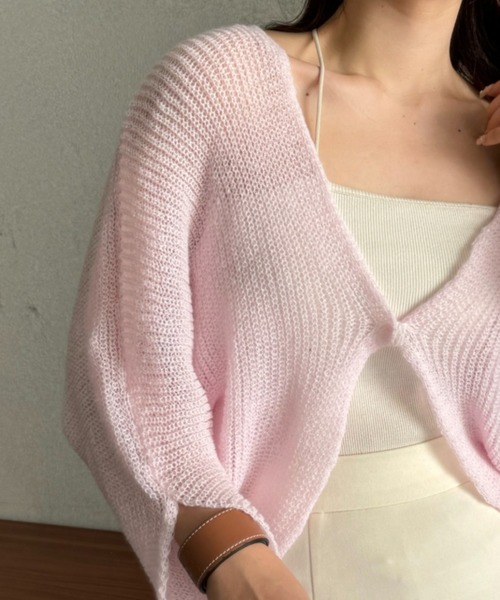 efill(エフィル)の「ふんわり サマー ニット カーディガン(カーディガン/ボレロ・レディース・ピンク・FREE)」の22枚目の写真