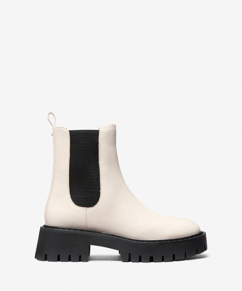 MICHAEL KORS(マイケルコース)の「ASHER レザー アンクル ブーティ(ブーツ・レディース・ベージュ系・6.5/6/5.5/7.5/7)」の1枚目の写真