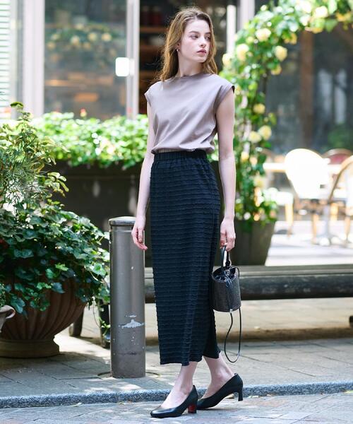 セール】【ウエストゴム/洗える】フリルジャージスカート（スカート