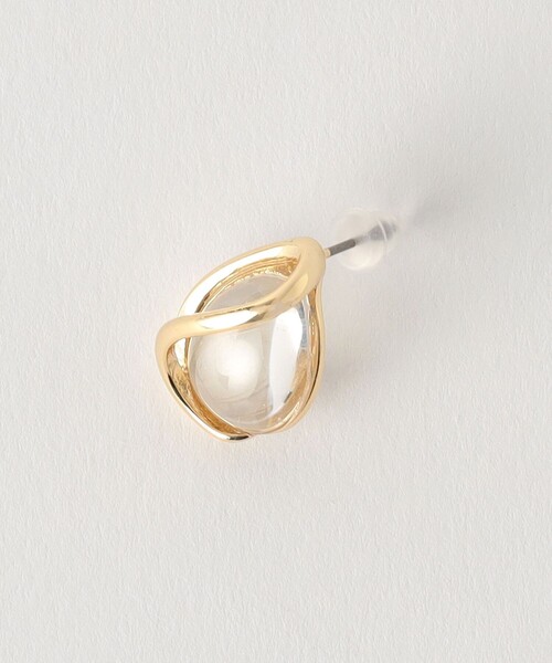 green label relaxing(グリーンレーベルリラクシング)の「クリア シズク メタルフレーム ピアス(ピアス(両耳用)・レディース・シルバー/ゴールド/コバルトブルー・FREE)」の4枚目の写真