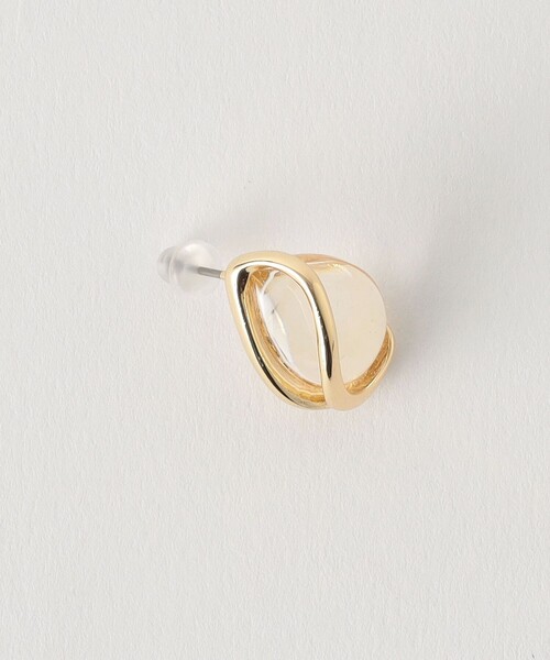 green label relaxing(グリーンレーベルリラクシング)の「クリア シズク メタルフレーム ピアス(ピアス(両耳用)・レディース・シルバー/ゴールド/コバルトブルー・FREE)」の5枚目の写真