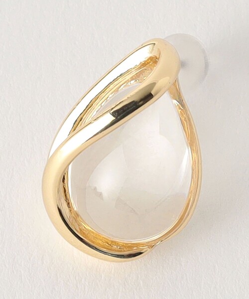 green label relaxing(グリーンレーベルリラクシング)の「クリア シズク メタルフレーム ピアス(ピアス(両耳用)・レディース・シルバー/ゴールド/コバルトブルー・FREE)」の7枚目の写真