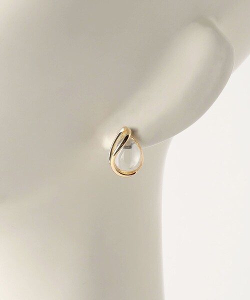 green label relaxing(グリーンレーベルリラクシング)の「クリア シズク メタルフレーム ピアス(ピアス(両耳用)・レディース・シルバー/ゴールド/コバルトブルー・FREE)」の8枚目の写真