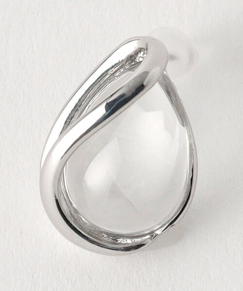 green label relaxing(グリーンレーベルリラクシング)の「クリア シズク メタルフレーム ピアス(ピアス(両耳用)・レディース・シルバー/ゴールド/コバルトブルー・FREE)」の9枚目の写真