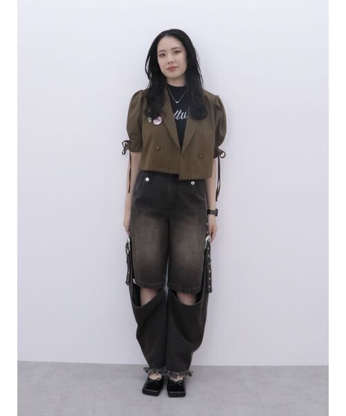 jouetie（ジュエティ）の「【FRUITSZIPPER櫻井優衣】クロップドジャケット（テーラードジャケット・レディース・ブラウン・MEDIUM）」の16枚目の写真