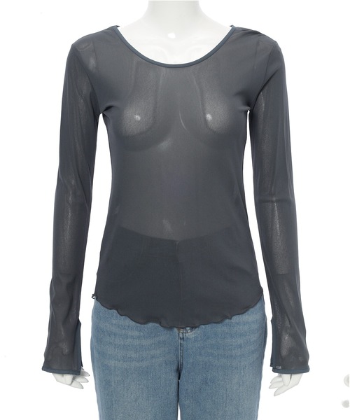 Edit Sheen(エディットシーン)の「パイピング2wayシアープルオーバー(Tシャツ/カットソー・レディース・ベージュ/アイボリー/ブラック/チャコールグレー・M)」の15枚目の写真