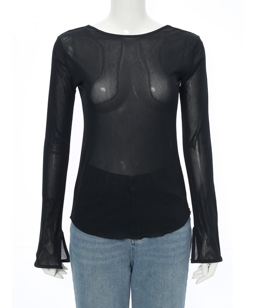 Edit Sheen(エディットシーン)の「パイピング2wayシアープルオーバー(Tシャツ/カットソー・レディース・ベージュ/アイボリー/ブラック/チャコールグレー・M)」の20枚目の写真