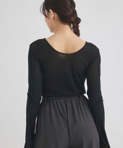 Edit Sheen(エディットシーン)の「パイピング2wayシアープルオーバー(Tシャツ/カットソー・レディース・ベージュ/アイボリー/ブラック/チャコールグレー・M)」の13枚目の写真