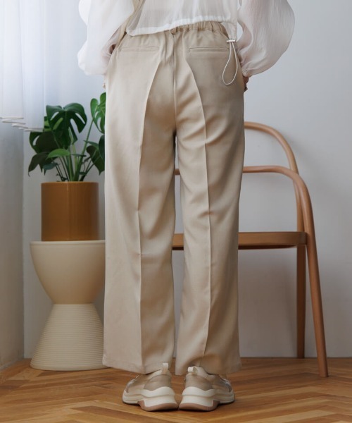flower(フラワー)の「スモーキーチェックパンツ(その他パンツ・レディース・ベージュ/ブラック・FREE)」の4枚目の写真