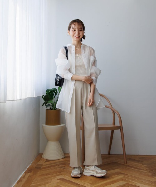 flower(フラワー)の「スモーキーチェックパンツ(その他パンツ・レディース・ベージュ/ブラック・FREE)」の13枚目の写真