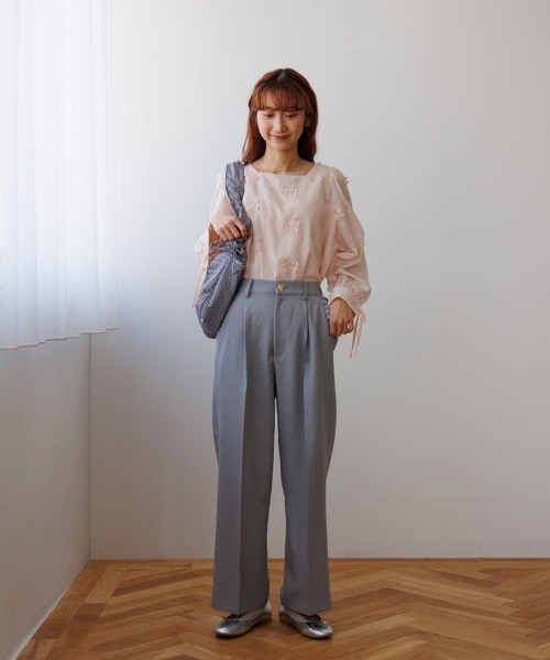 flower(フラワー)の「スモーキーチェックパンツ(その他パンツ・レディース・ベージュ/ブラック・FREE)」の15枚目の写真