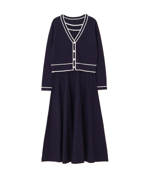 PROPORTION BODY DRESSING（プロポーションボディドレッシング）の「バイカラーアンサンブルニットワンピ / 1215140403（ワンピース・レディース・ネイビー/ホワイト系その他/ブルー・MEDIUM/SMALL）」の6枚目の写真