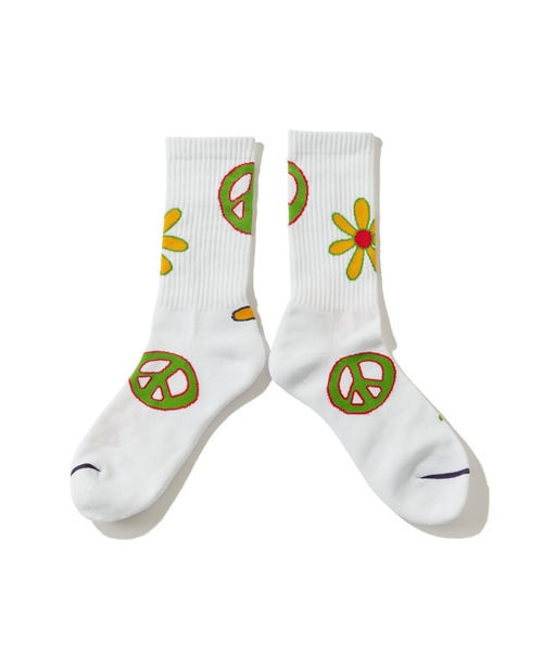 XLARGE（エクストララージ）の「FLOWER SOCKS（ソックス/靴下・メンズ・ホワイト/ブルー/ブラック・ONE SIZE）」の5枚目の写真