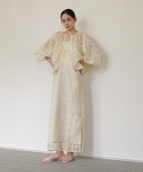 Bab(バブ)の「【S・Mサイズ展開】シアーチェックキャミワンピース(ワンピース・レディース・アイボリー/ブラック・S/M)」の15枚目の写真