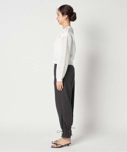 HELIOPOLE（エリオポール）の「EYELET KNIT V NECK CARDIGAN（カーディガン/ボレロ・レディース・グレー/ホワイト/ライトグリーン・38）」の10枚目の写真