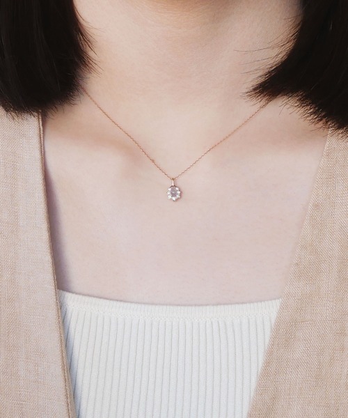 数量限定品 K10PG グレームーンストーン ネックレス K10PG グレームーンストーン ネックレス