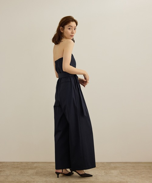 ROPE'(ロペ)の「コットンサテンオールインワン/洗える(つなぎ/オールインワン・レディース・ネイビー/ターコイズブルー・FREE)」の6枚目の写真