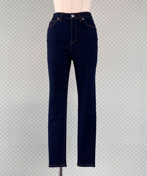 ハイウエストスリムデニム スキニーパンツ（デニムパンツ）｜meJane  