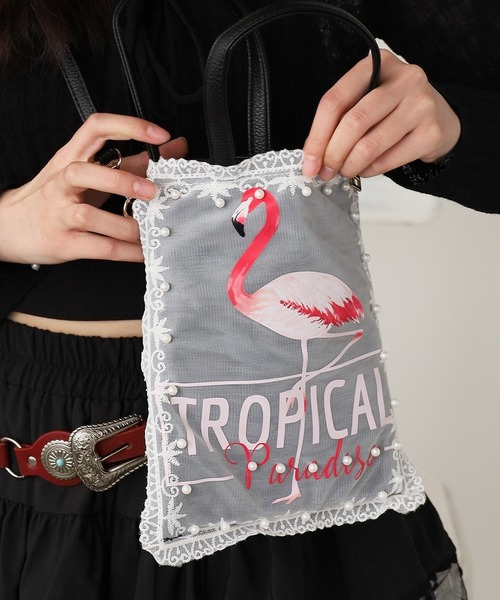 ROOPTOKYO(ループトウキョウ)の「2WAY Graphic Girly Shoulder Bag / グラフィック ガーリー スクエアショルダーバッグ 秋物 秋服 2026年秋冬(ショルダーバッグ・レディース・ホワイト系5/ホワイト系3/ホワイト系6/ホワイト系4/ホワイト系2/ホワイト系1・FREE)」の2枚目の写真