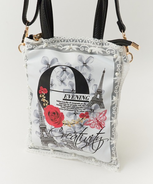 ROOPTOKYO(ループトウキョウ)の「2WAY Graphic Girly Shoulder Bag / グラフィック ガーリー スクエアショルダーバッグ 秋物 秋服 2026年秋冬(ショルダーバッグ・レディース・ホワイト系5/ホワイト系3/ホワイト系6/ホワイト系4/ホワイト系2/ホワイト系1・FREE)」の14枚目の写真