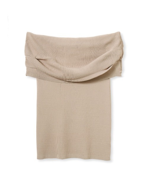 【WEB限定カラー】【UV加工】接触冷感オフショルリブニット