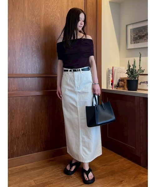 【WEB限定カラー】【UV加工】接触冷感オフショルリブニット