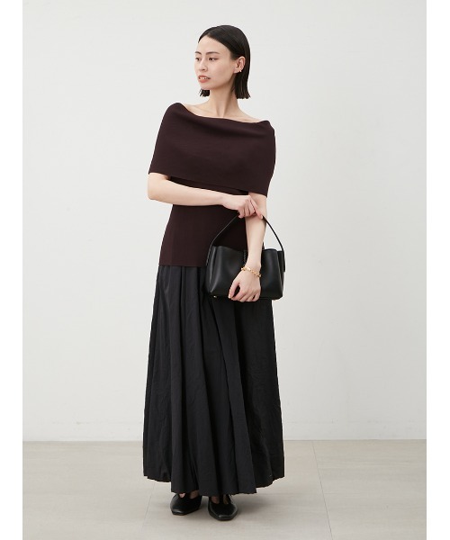 【WEB限定カラー】【UV加工】接触冷感オフショルリブニット