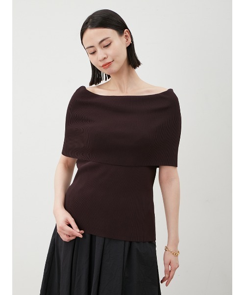 【WEB限定カラー】【UV加工】接触冷感オフショルリブニット