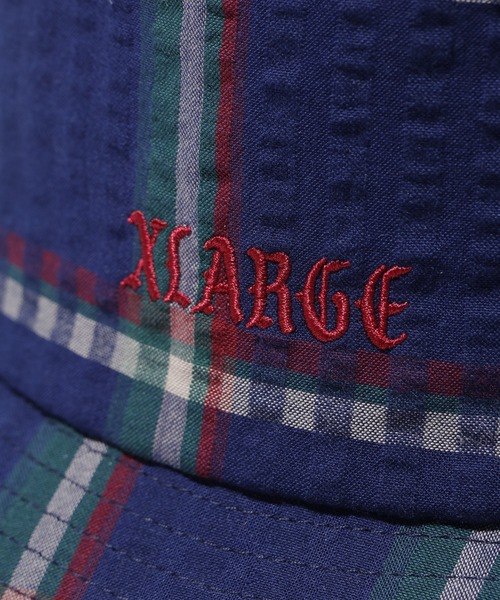 XLARGE（エクストララージ）の「PLAID BUCKET HAT（ハット・メンズ・ネイビー/グレー・M/L）」の3枚目の写真