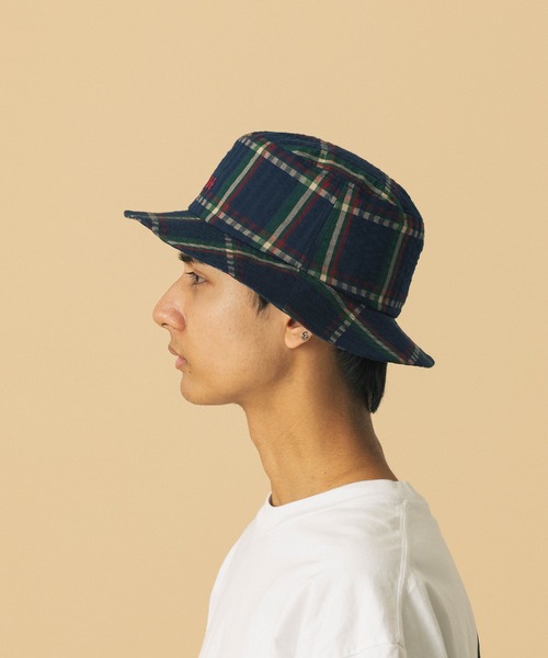 XLARGE（エクストララージ）の「PLAID BUCKET HAT（ハット・メンズ・ネイビー/グレー・M/L）」の7枚目の写真