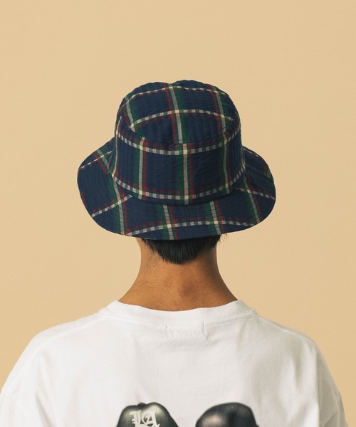 XLARGE（エクストララージ）の「PLAID BUCKET HAT（ハット・メンズ・ネイビー/グレー・M/L）」の6枚目の写真