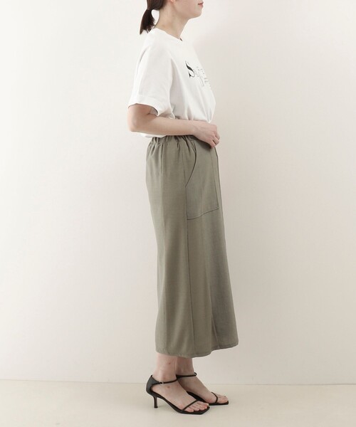 MICO COULIER（ミコクリエ）の「麻調×リブ切替タイトスカート（スカート・レディース・オリーブ/ブラック・36/38）」の13枚目の写真