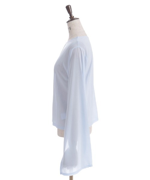 axes femme(アクシーズファム)の「スリット袖シアートップス(Tシャツ/カットソー・レディース・ブラック/サックスブルー/ホワイト・FREE)」の6枚目の写真