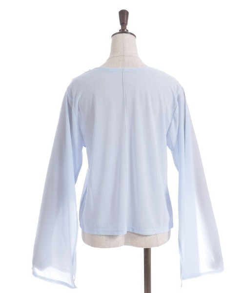 axes femme(アクシーズファム)の「スリット袖シアートップス(Tシャツ/カットソー・レディース・ブラック/サックスブルー/ホワイト・FREE)」の7枚目の写真