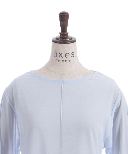 axes femme(アクシーズファム)の「スリット袖シアートップス(Tシャツ/カットソー・レディース・ブラック/サックスブルー/ホワイト・FREE)」の8枚目の写真