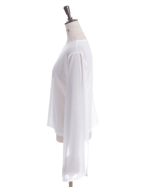 axes femme(アクシーズファム)の「スリット袖シアートップス(Tシャツ/カットソー・レディース・ブラック/サックスブルー/ホワイト・FREE)」の13枚目の写真