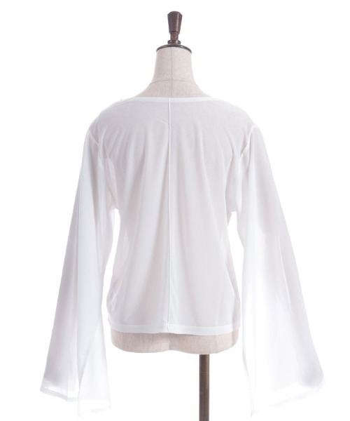 axes femme(アクシーズファム)の「スリット袖シアートップス(Tシャツ/カットソー・レディース・ブラック/サックスブルー/ホワイト・FREE)」の14枚目の写真