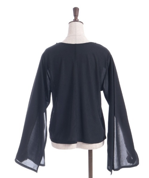 axes femme(アクシーズファム)の「スリット袖シアートップス(Tシャツ/カットソー・レディース・ブラック/サックスブルー/ホワイト・FREE)」の22枚目の写真