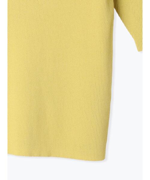 Te chichi TERRASSE（テチチテラス）の「ボートネックハーフスリーブリブニット（ニット/セーター・レディース・ブラック/オフホワイト/グリーン/イエロー・F）」の16枚目の写真