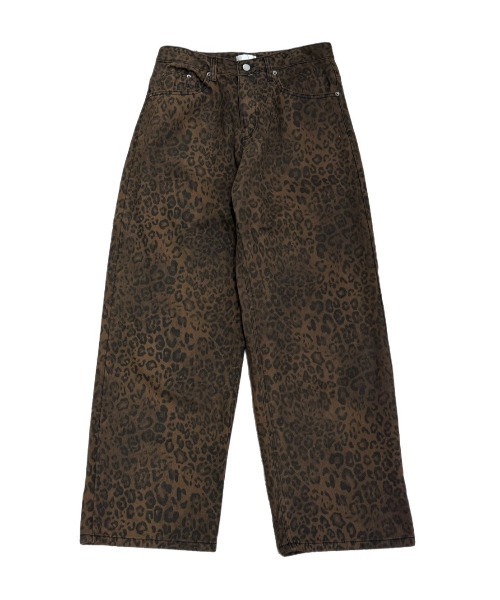 Chikashitsu +（チカシツプラス）の「【Chikashitsu +】leopard wide cotton pants (2color) / 【チカシツプラス】レオパードコットンワイドパンツデニムパンツ（デニムパンツ・メンズ・ブラウン/ベージュ・S/M/L）」の3枚目の写真