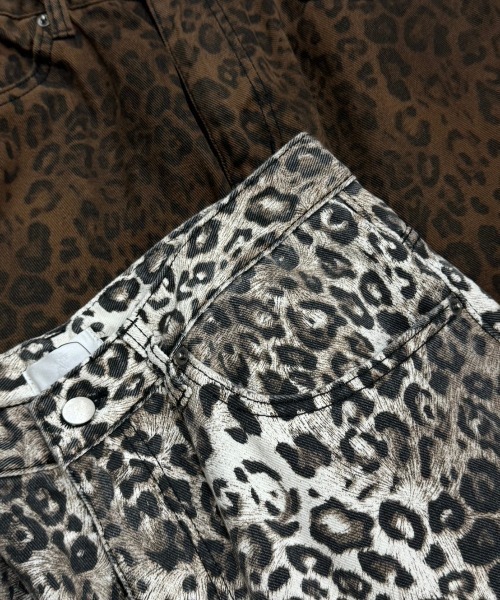 Chikashitsu +（チカシツプラス）の「【Chikashitsu +】leopard wide cotton pants (2color) / 【チカシツプラス】レオパードコットンワイドパンツデニムパンツ（デニムパンツ・メンズ・ブラウン/ベージュ・S/M/L）」の20枚目の写真