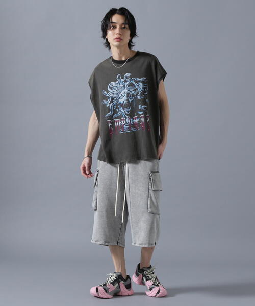 tシャツ DankeSchon/ダンケシェーン/GRADATION CHEMICAL NOSLEEVES MEDUSA レディース メンズ DankeSchon/ダンケシェーン/GRADATION CHEMICAL NOSLEEVES