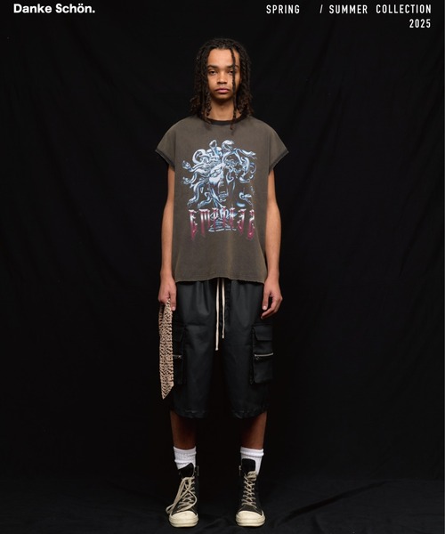 tシャツ DankeSchon/ダンケシェーン/GRADATION CHEMICAL NOSLEEVES MEDUSA レディース メンズ DankeSchon/ダンケシェーン/GRADATION CHEMICAL NOSLEEVES