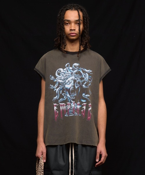 tシャツ DankeSchon/ダンケシェーン/GRADATION CHEMICAL NOSLEEVES MEDUSA レディース メンズ DankeSchon/ダンケシェーン/GRADATION CHEMICAL NOSLEEVES